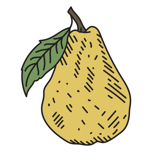 Pear fruit detailed icon PNG Design