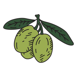 Detailliertes Symbol für Oliven PNG-Design