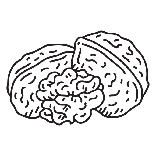 Detailed walnuts shell PNG Design