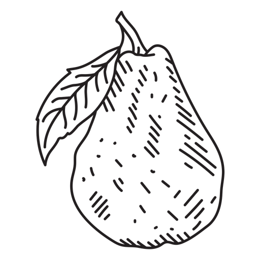 Icono de fruta de pera detallada Diseño PNG