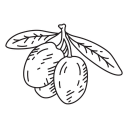 Ícone de comida detalhada de azeitonas Desenho PNG