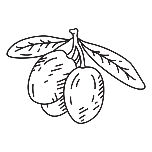 Oliven detailliertes Lebensmittelsymbol PNG-Design