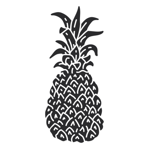 Detailed pineapple cutout PNG Design