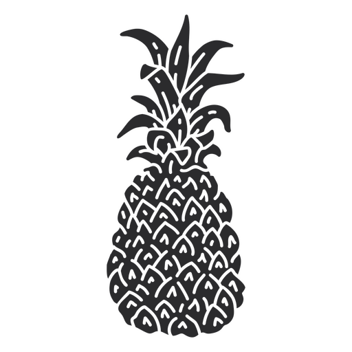 Recorte detallado de piña Diseño PNG