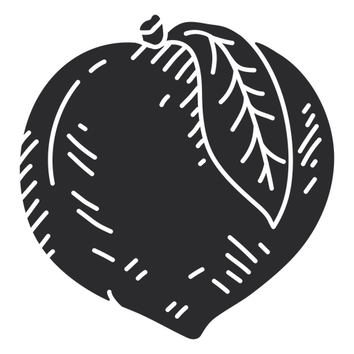 Peach fruit cutout icon PNG Design