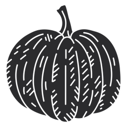 Pumpkin detailed cutout icon PNG Design
