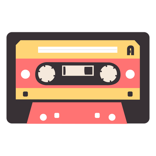 Orange cassette icon PNG Design