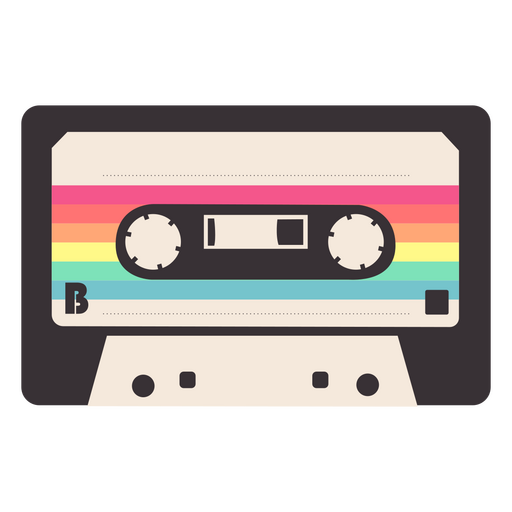 Rainbow cassette icon PNG Design