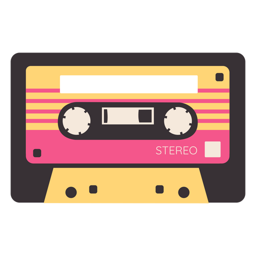 Orange and red cassette icon PNG Design