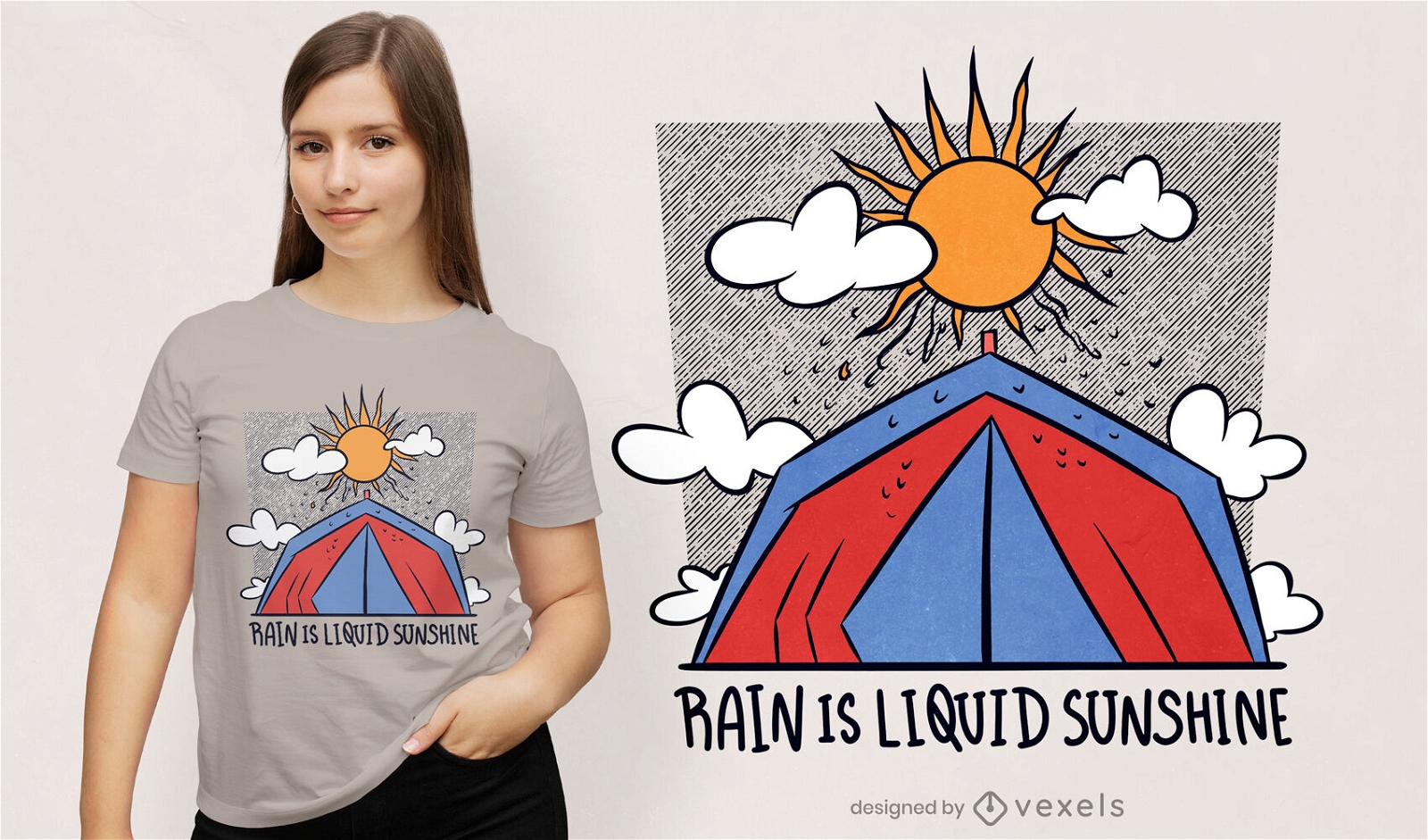 Design de camiseta de acampamento bonito