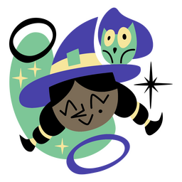 Desenho de uma jovem bruxa bonita de meados do século Desenho PNG