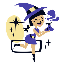 Hexentrank aus der Mitte des Jahrhunderts Cartoon PNG-Design