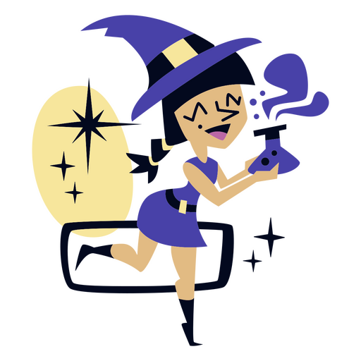 Witch potion mid century cartoon  PNG Design