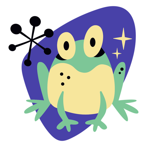 Cartoon frog mid century style PNG Design