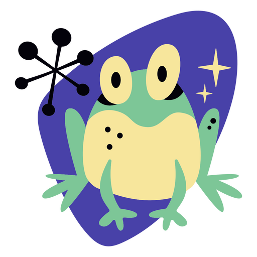 Sapo de desenho animado estilo meados do século Desenho PNG