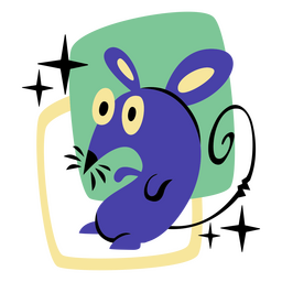 Sparkly mouse modern cartoon PNG Design