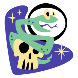 Halloween-Schlange und moderner Cartoon des Schädels PNG-Design