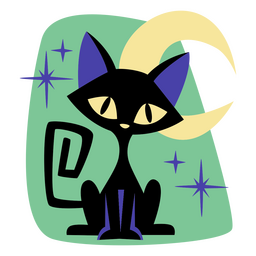 Halloween cat modern cat PNG Design