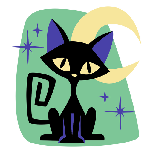 Gato de Halloween gato moderno Desenho PNG