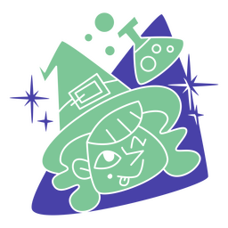 Lindo personaje de dibujos animados modernos de bruja Diseño PNG