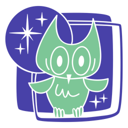 Desenhos animados modernos de coruja brilhante Desenho PNG
