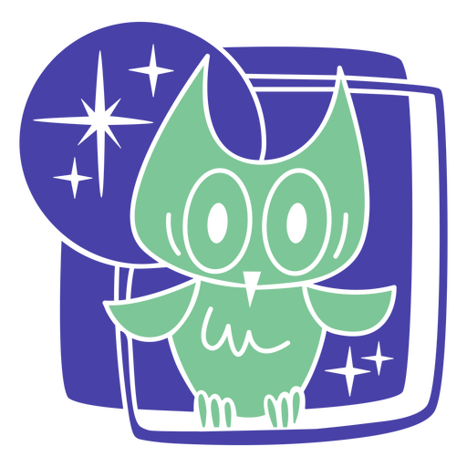 Sparkly owl modern cartoon PNG Design