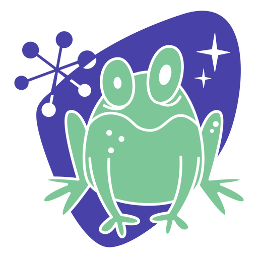 Frog mid century cartoon PNG Design