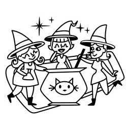Hechizo de cocina de brujas de dibujos animados Diseño PNG