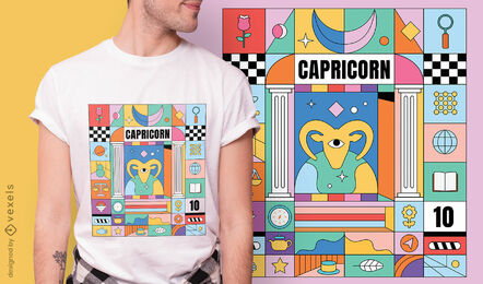 Capricorn colorful zodiac sign t-shirt design