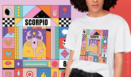 Scorpio colorful zodiac sign t-shirt design