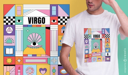 Virgo colorful zodiac sign t-shirt design