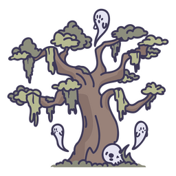 Lindo árbol embrujado Diseño PNG