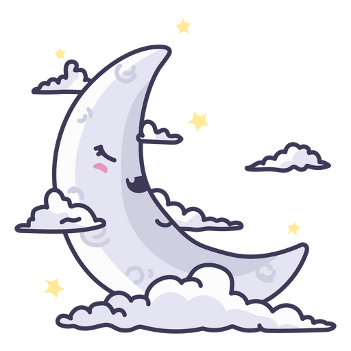 Cute halloween moon icon PNG Design