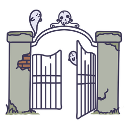 Cute haunted graveyard gates PNG Design Transparent PNG