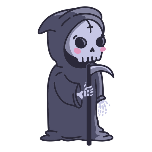 Cute reaper cartoon character with oz PNG Design