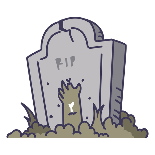 Pedra de cemitério de mão de zumbi de desenho animado Desenho PNG