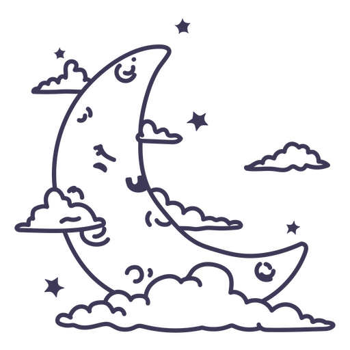 Niedliche Mond-Cartoon-Figur PNG-Design