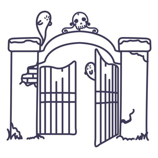 Lindas puertas de cementerio Diseño PNG