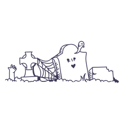 Cenário assombrado dos desenhos animados do cemitério Desenho PNG