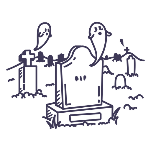 Fantasmas lindos del cementerio embrujado Diseño PNG
