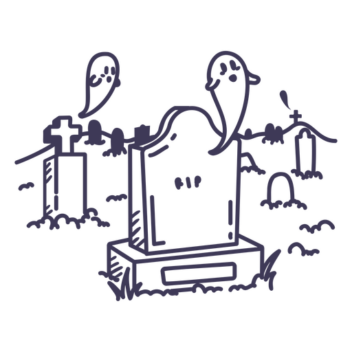 Haunted Friedhof süße Geister PNG-Design