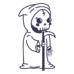 Personagem de ceifador de esqueleto bonito Desenho PNG