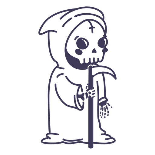 Lindo personaje esqueleto segador Diseño PNG