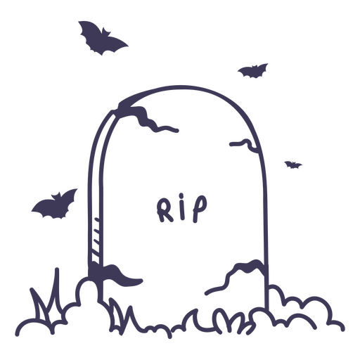 Cartoon cemetery cracked stone PNG Design