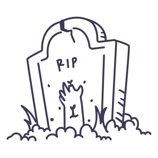 Pedra de cemit?rio de m?o de zumbi de desenho animado Desenho PNG