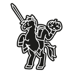 Personaje de jinete de caballo sin cabeza de dibujos animados Diseño PNG