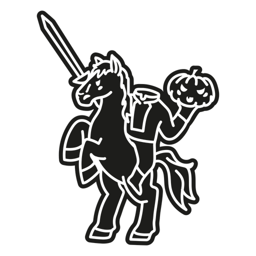 Personaje de jinete de caballo sin cabeza de dibujos animados Diseño PNG