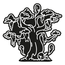 Frequentierter Halloween-Baumausschnitt PNG-Design