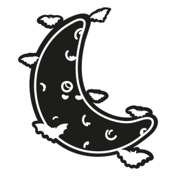 Dunkler süßer Mondcharakter PNG-Design