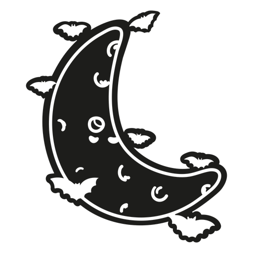 Dark cute moon character PNG Design